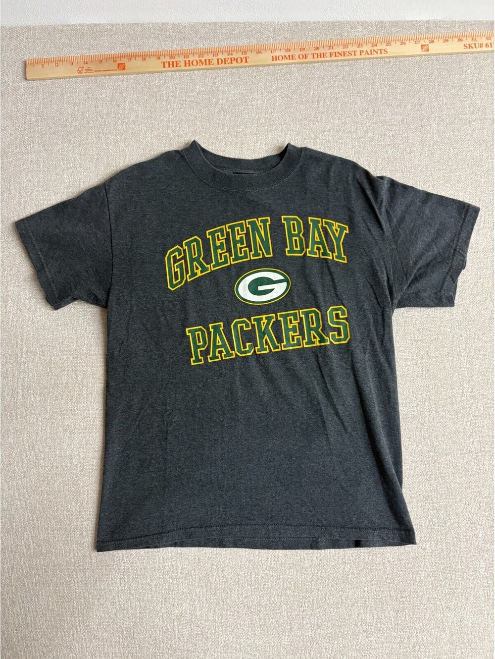 NFL Team Apparel Green Bay Packers T-Shirt Mens Medium Charcoal Grey Graphic Tee